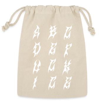 Flame Glyphs in Ink Columns - Reusable Gift Bag - Natural - Front
