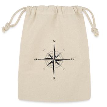 Noir Compass Rose - Reusable Gift Bag - Natural - Front