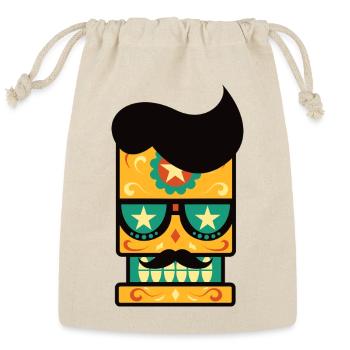 Sugar Skull Rockstar - Cool Cozy T-shirt - Reusable Gift Bag - Natural - Front