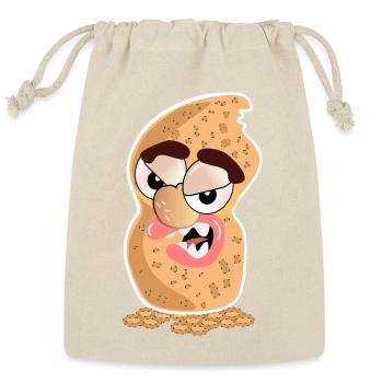 Peanut Face Cartoon - Reusable Gift Bag - Natural - Front