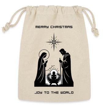 Joy to the World T-Shirt | Minimalist Nativity - Reusable Gift Bag - Natural - Front