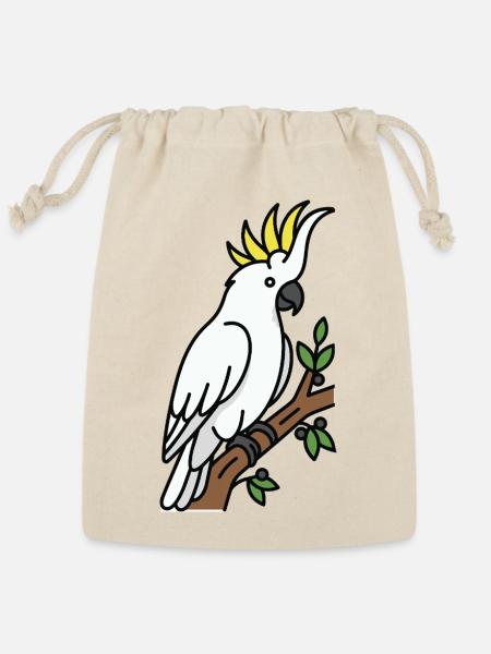 australian bird Cockatoo - Reusable Gift Bag - Natural