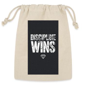 Discipline Wins Diamond Emblem - Reusable Gift Bag - Natural - Front