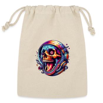 Psychedelic Space Skull - Reusable Gift Bag - Natural - Front
