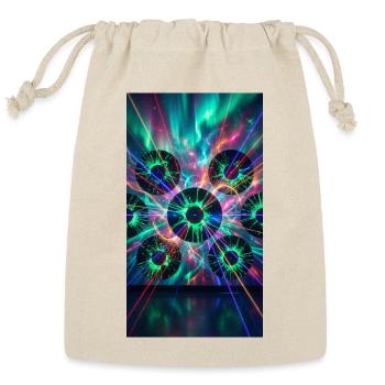 Neon Orbit Burst - Reusable Gift Bag - Natural - Front