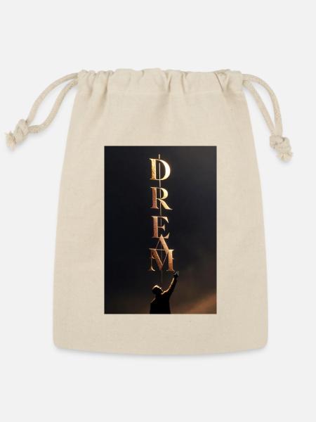 Golden Dream Lift Vertical Letters - Reusable Gift Bag - Natural