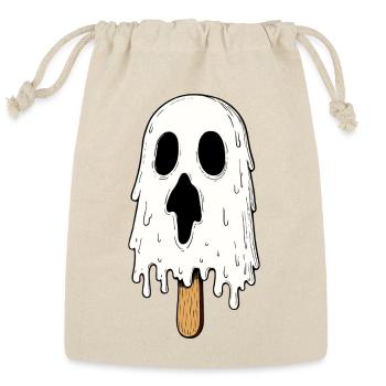 Scary Skull Ice Cream Design | Unique Funny Horror - Reusable Gift Bag - Natural - Front