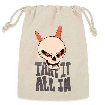 Skull Horns Take It All In - Reusable Gift Bag - Natural - Front