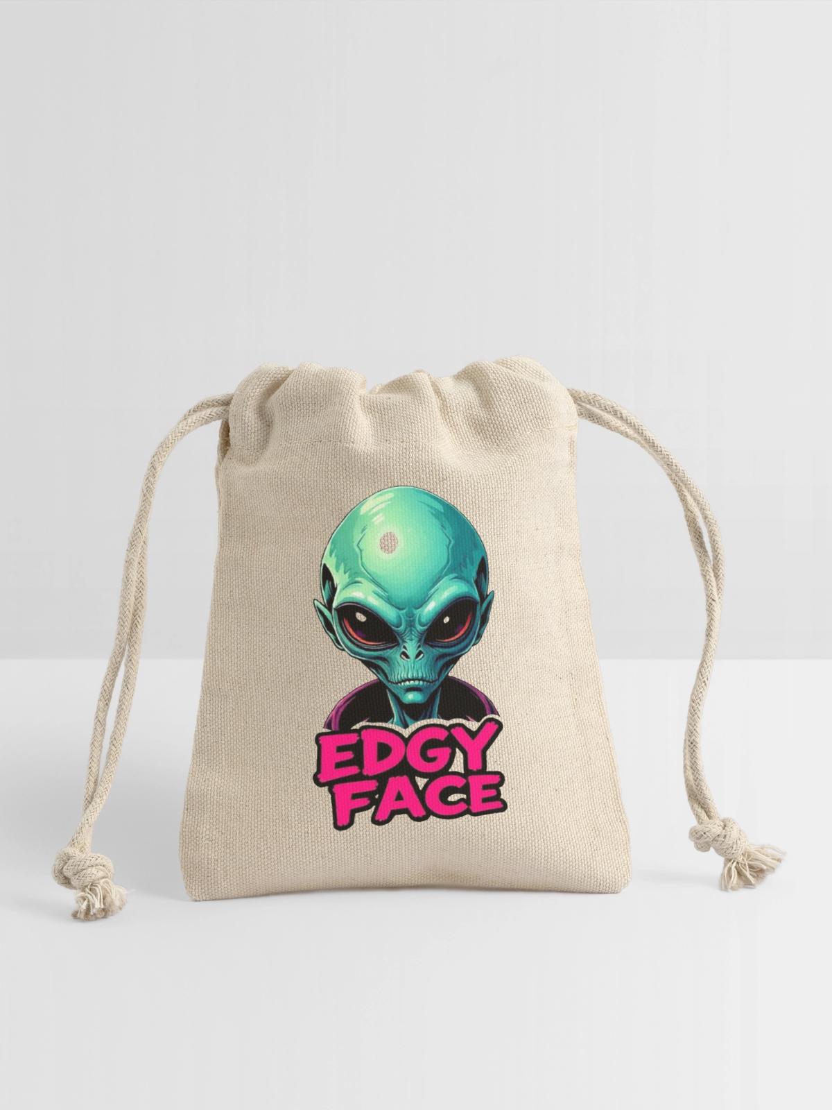 Edgy Face Martian - Reusable Gift Bag - Natural - Front