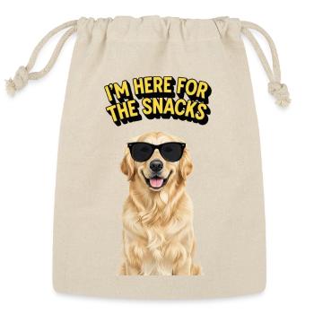 I'm Here For The Snacks Cool Golden Retriever - Reusable Gift Bag - Natural - Front