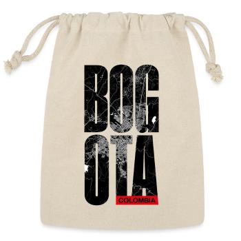 Bogotá Colombia Map Typography Design - Reusable Gift Bag - Natural - Front