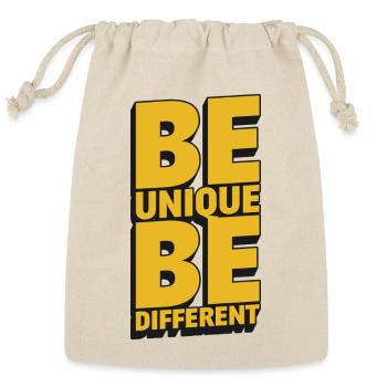 Be Unique Be Different Bold Typography - Reusable Gift Bag - Natural - Front