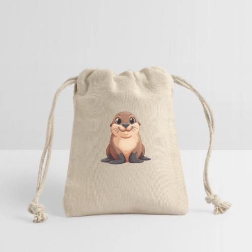 Smiling Cartoon Brown Sea Lion - Reusable Gift Bag