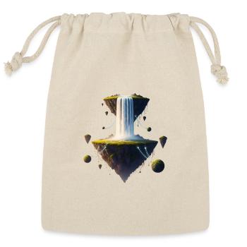 Floating Fantasy Waterfall Scene - Reusable Gift Bag - Natural - Front