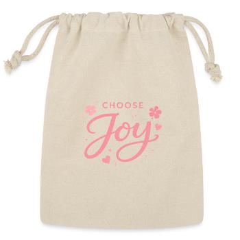 Choose Joy Script Floral - Reusable Gift Bag - Natural - Front