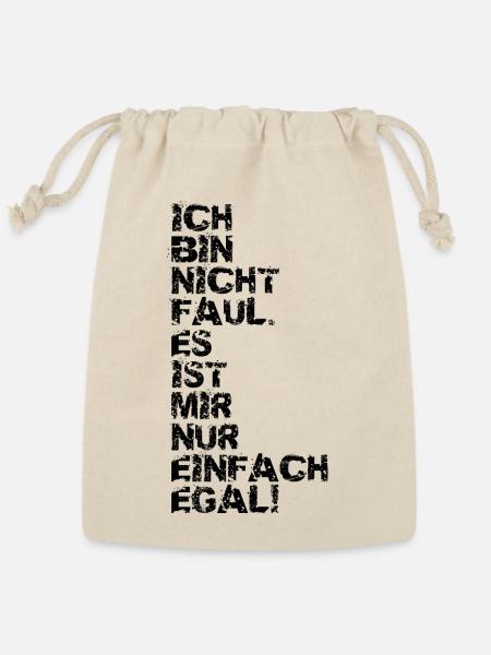 Lazy I Don’t Care German Design - Reusable Gift Bag - Natural