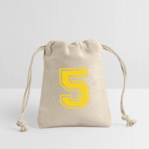 Number 5 in a classic athletic collegiate font - Reusable Gift Bag