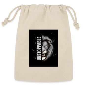 Unstoppable Lion Split - Reusable Gift Bag - Natural - Front