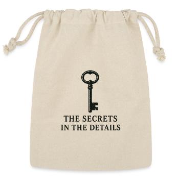 Vintage Skeleton Key with Text Design - Reusable Gift Bag - Natural - Front