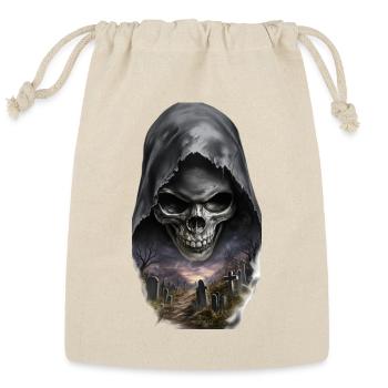 skull - Reusable Gift Bag - Natural - Front