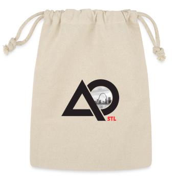 AO STL LOGO Black - Reusable Gift Bag - Natural - Front