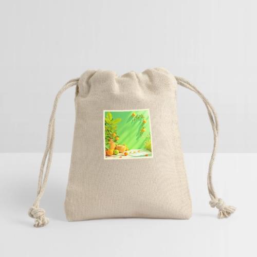 Vibrant Orange Green Still Life Design - Reusable Gift Bag