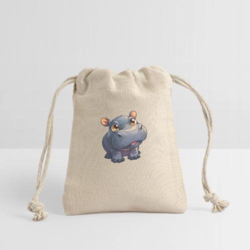 Cute Cartoon Baby Hippo with Big Innocent Eyes - Reusable Gift Bag