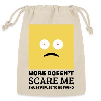 Minimal Sad Face Design - Reusable Gift Bag - Natural - Front