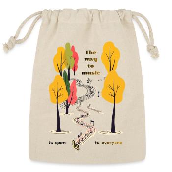 Music Life Musicians Treble Clef Notes Piano - Reusable Gift Bag - Natural - Front