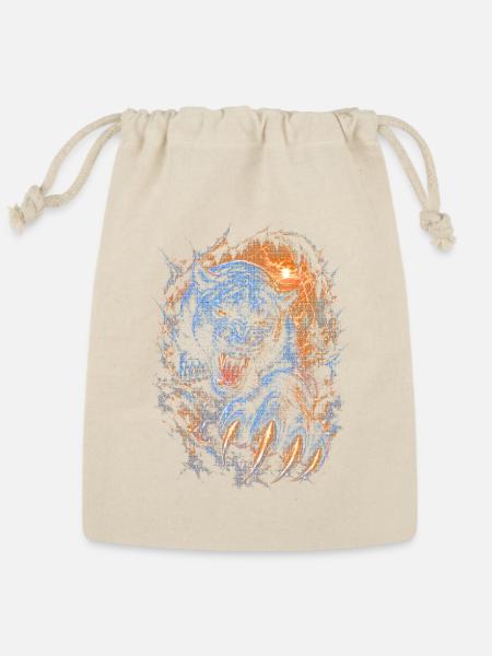 Blue Lightning Tiger Fury - Reusable Gift Bag - Natural
