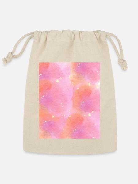 Pastel Galaxy Watercolor with Stars - Reusable Gift Bag - Natural