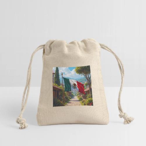 Mexican flag surrounded by nature and magic town - Reusable Gift Bag