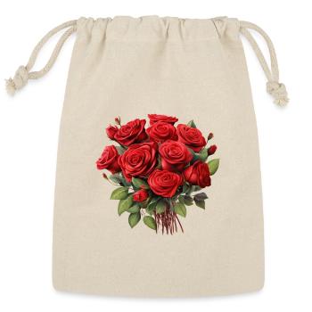 Crimson Rose Bouquet Collection - Reusable Gift Bag - Natural - Front