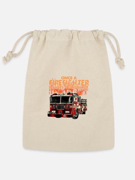 Once a Firefighter Always a Firefighter - Reusable Gift Bag - Natural