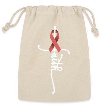 Uterine or Endometrial Cancer Faith Uterine - Reusable Gift Bag - Natural - Front