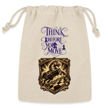 Think Before You Move Chess Knight - Reusable Gift Bag - Natural - Front