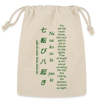 Rise Again Japanese Quote Poster - Reusable Gift Bag - Natural - Front
