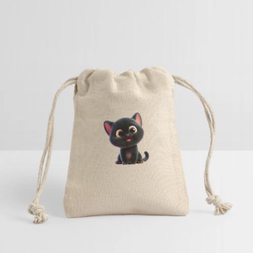 Adorable 3D Black Kitten with Big Eyes - Reusable Gift Bag