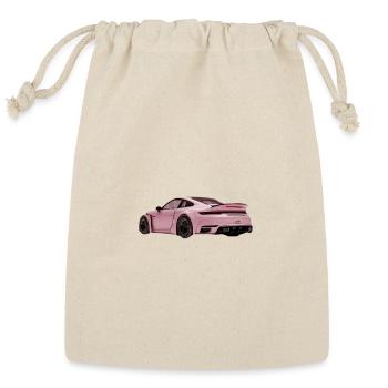 Sleek Pink Sports Car Illustration - Reusable Gift Bag - Natural - Front