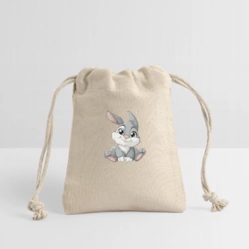 Joyful Grey and White Baby Rabbit Cartoon - Reusable Gift Bag