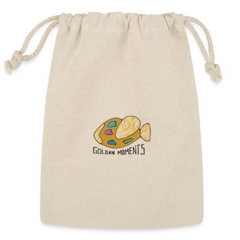 Golden Moments Fish Art Original hand-drawn unique - Reusable Gift Bag - Natural - Front