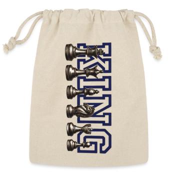 Metallic Chess Pieces in Blue Maze - Reusable Gift Bag - Natural - Front