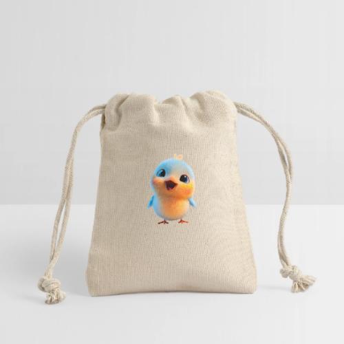 Colorful Cartoon Baby Bird in Orange and Blue - Reusable Gift Bag