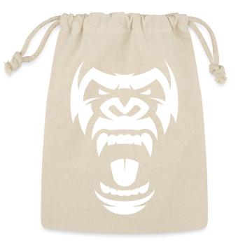 Angry Gorilla Face - Reusable Gift Bag - Natural - Front