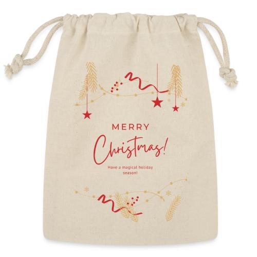 Merry Christmas Typography Design - Reusable Gift Bag
