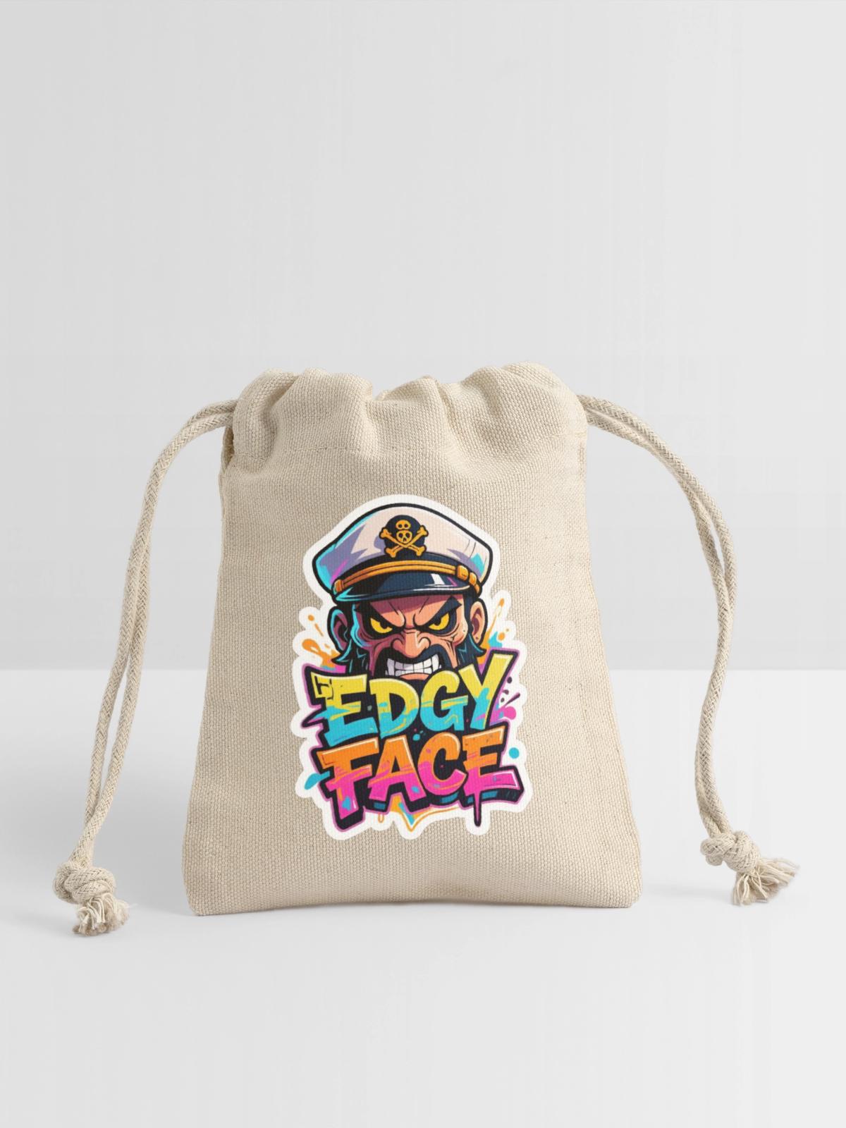Edgy Face Sailor - Reusable Gift Bag - Natural - Front