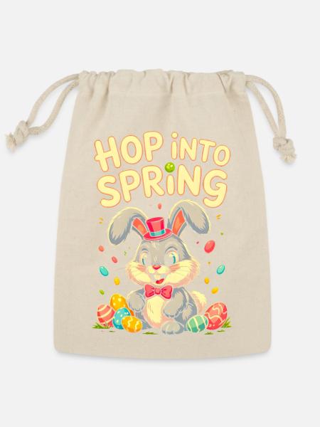 Easter Bunny Cute Spring Design - Reusable Gift Bag - Natural