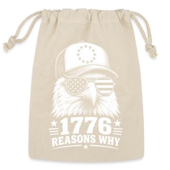 1776 Reasons Why Eagle Funny 4th Of July - Reusable Gift Bag - Natural - Front