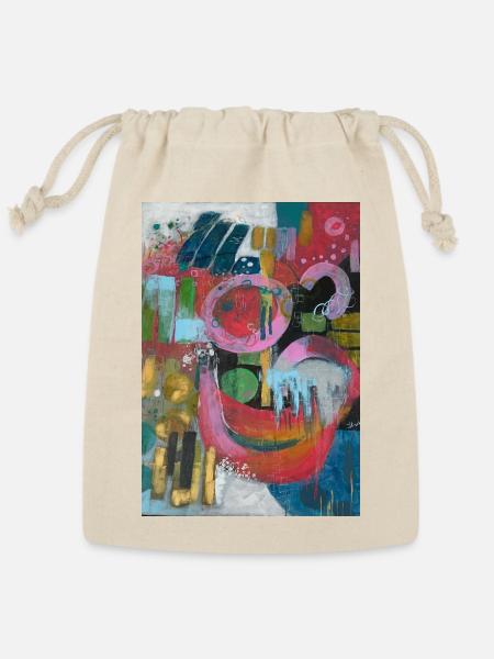 Neon Abstract Mosaic Bloom - Reusable Gift Bag - Natural