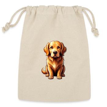 Golden Retriever Pop Art Charm - Reusable Gift Bag - Natural - Front